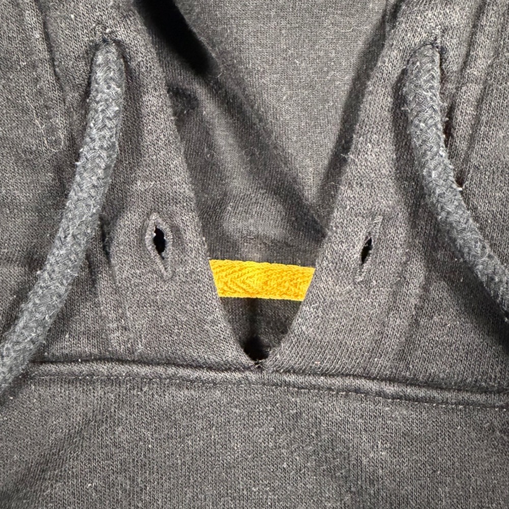 CAT Caterpillar Crossover Neck Graphic Hoodie Black Size Womens Large Workwear - Picture 6 of 8